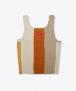 Sree Santhosh Pieced Ribbed Tank (Brown) Best Selling