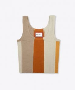 Sree Santhosh Pieced Ribbed Tank (Brown) Best Selling