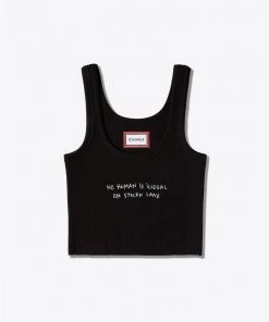 Sree Santhosh No Human Ribbed Tank (Black)