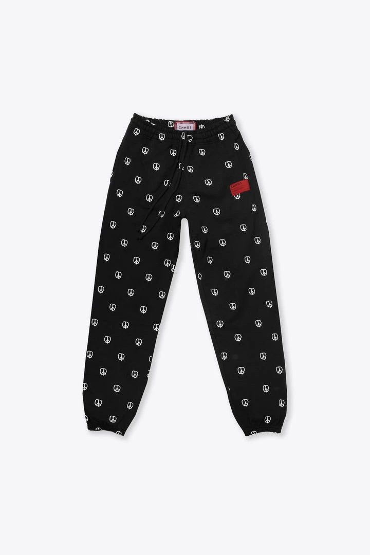 Sree Santhosh Embroidered Peace Sweatpants (Black) Best Selling 3 Sree Santhosh Embroidered Peace Sweatpants (Black) Best Selling