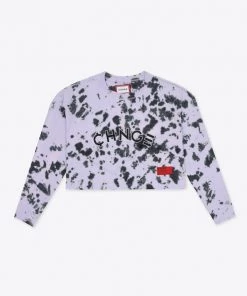 Sree Santhosh Best Selling Tie Dye University L/S Crop (Violet/Black)