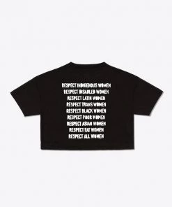 Sree Santhosh Respect Women Crop Top (Black) Best Selling