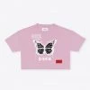 Sree Santhosh Butterfly Quote Crop Top (Mauve)
