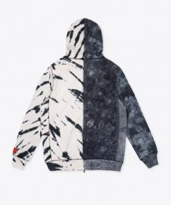 Sree Santhosh Best Selling Black/Chalk Tie Dye Pieced Logo Zip Hoodie