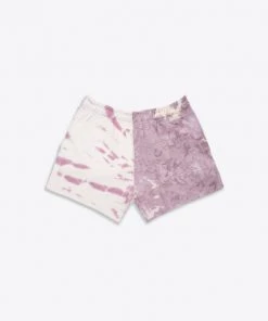 Sree Santhosh Best Selling Mauve/Chalk Pieced Tie Dye Sweatshorts