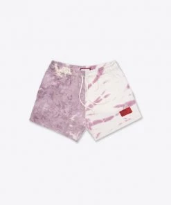Sree Santhosh Best Selling Mauve/Chalk Pieced Tie Dye Sweatshorts