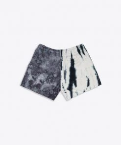 Sree Santhosh Best Selling Black/Chalk Pieced Tie Dye Sweatshorts