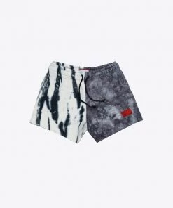 Sree Santhosh Best Selling Black/Chalk Pieced Tie Dye Sweatshorts