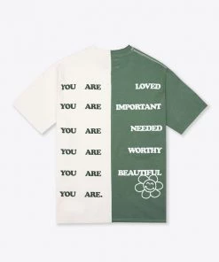 Sree Santhosh Best Selling Happy Love Pieced S/S T-Shirt (Juniper/Chalk)