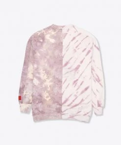 Sree Santhosh Chalk/Mauve Pieced CHNGE Logo Tie Dye Crewneck
