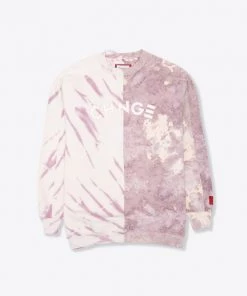 Sree Santhosh Chalk/Mauve Pieced CHNGE Logo Tie Dye Crewneck