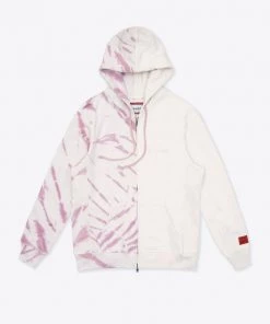 Sree Santhosh Best Selling Mauve/Chalk Tie Dye Pieced Logo Zip Hoodie