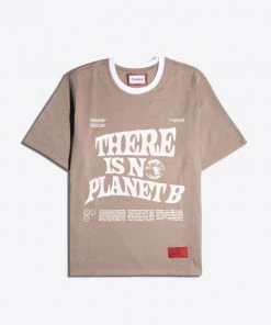 Sree Santhosh New Arrivals No Planet B S/S Ringer T-Shirt (Driftwood)