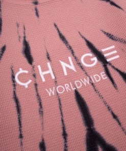 Sree Santhosh Best Selling Tie Dye CHNGE Worldwide Crop L/S Thermal (Dusty Rose)