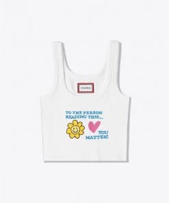 Sree Santhosh You Matter Ribbed Tank (White)