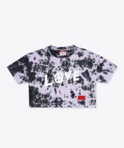 Sree Santhosh Tie Dye Love Peace S/S Crop (Violet)