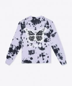 Sree Santhosh Tie Dye Butterfly L/S T-Shirt (Violet/Black)
