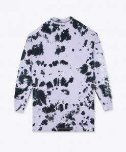 Sree Santhosh Best Selling Tie Dye Butterfly Logo L/S T-Shirt Dress (Violet)