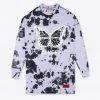 Sree Santhosh Best Selling Tie Dye Butterfly Logo L/S T-Shirt Dress (Violet)