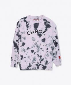 Sree Santhosh Violet CHNGE Logo Overdye Tie Dye Crewneck Best Selling