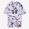 Sree Santhosh Tie Dye Butterfly Logo T-Shirt Dress (Violet/Black) Best Selling