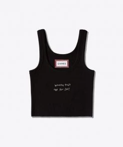 Sree Santhosh Best Selling WDOYS Ribbed Tank (Black)