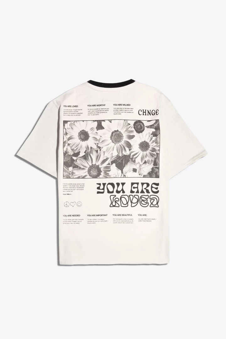 Sree Santhosh You Are Loved S/S Ringer T-Shirt (Chalk) 3 Sree Santhosh You Are Loved S/S Ringer T-Shirt (Chalk)