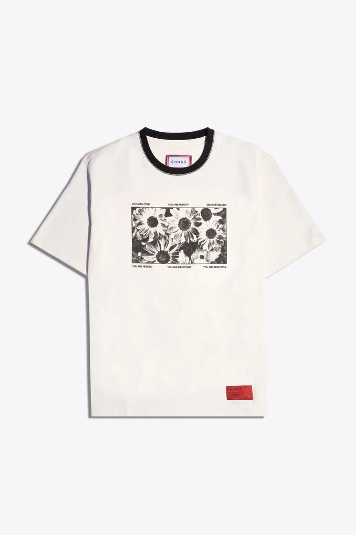 Sree Santhosh You Are Loved S/S Ringer T-Shirt (Chalk) 4 Sree Santhosh You Are Loved S/S Ringer T-Shirt (Chalk)